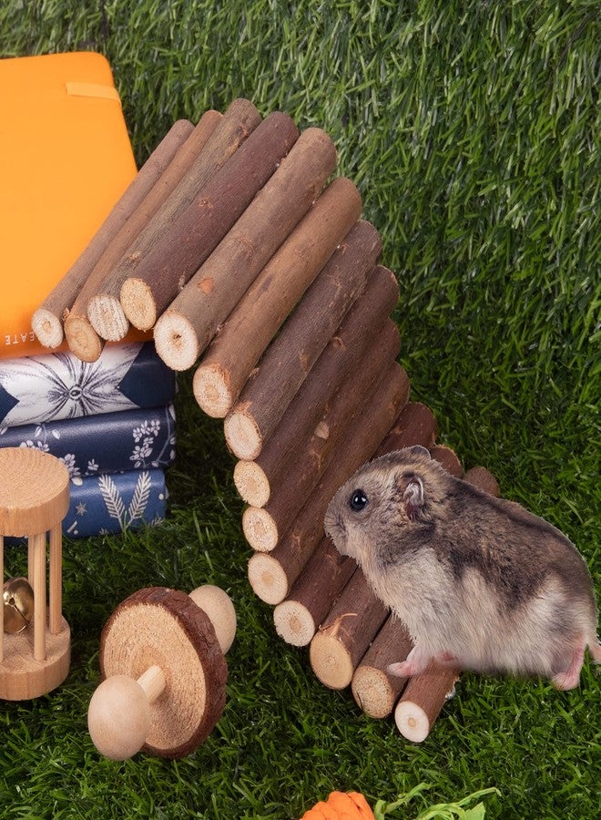 Sofier Hamster Toys Hamster Accessories for Cage Natural Guinea Pig Toys and Chews for Teeth Rat Toys Chinchilla Toys Wood Hideout Bridge Apple Wood Sticks - Image 3